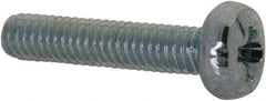 Value Collection - M2.5x0.45, 12mm Length Under Head Phillips Drive Machine Screw - Pan Head, Grade 4.8 Steel, Zinc-Plated Finish, Without Washer - USA Tool & Supply