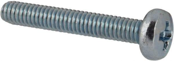 Value Collection - M2.5x0.45, 16mm Length Under Head Phillips Drive Machine Screw - Pan Head, Grade 4.8 Steel, Zinc-Plated Finish, Without Washer - USA Tool & Supply