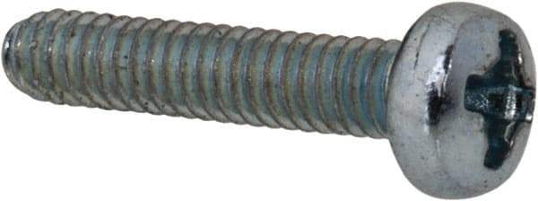 Value Collection - M2x0.40, 10mm Length Under Head Phillips Drive Machine Screw - Pan Head, Grade 4.8 Steel, Zinc-Plated Finish, Without Washer - USA Tool & Supply