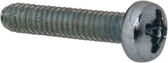 Value Collection - M2x0.40, 10mm Length Under Head Phillips Drive Machine Screw - Pan Head, Grade 4.8 Steel, Zinc-Plated Finish, Without Washer - USA Tool & Supply