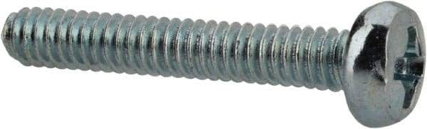 Value Collection - M2x0.40, 12mm Length Under Head Phillips Drive Machine Screw - Pan Head, Grade 4.8 Steel, Zinc-Plated Finish, Without Washer - USA Tool & Supply