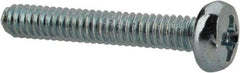 Value Collection - M2x0.40, 12mm Length Under Head Phillips Drive Machine Screw - Pan Head, Grade 4.8 Steel, Zinc-Plated Finish, Without Washer - USA Tool & Supply