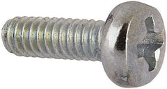 Value Collection - M2x0.40, 6mm Length Under Head Phillips Drive Machine Screw - Pan Head, Grade 4.8 Steel, Zinc-Plated Finish, Without Washer - USA Tool & Supply