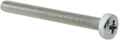 Value Collection - M3x0.50, 30mm Length Under Head Phillips Drive Machine Screw - Pan Head, Grade 4.8 Steel, Zinc-Plated Finish, Without Washer - USA Tool & Supply