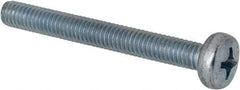 Value Collection - M4x0.70, 35mm Length Under Head Phillips Drive Machine Screw - Pan Head, Grade 4.8 Steel, Zinc-Plated Finish, Without Washer - USA Tool & Supply