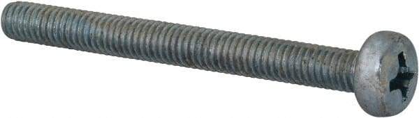 Value Collection - M4x0.70, 40mm Length Under Head Phillips Drive Machine Screw - Pan Head, Grade 4.8 Steel, Zinc-Plated Finish, Without Washer - USA Tool & Supply