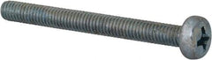 Value Collection - M4x0.70, 40mm Length Under Head Phillips Drive Machine Screw - Pan Head, Grade 4.8 Steel, Zinc-Plated Finish, Without Washer - USA Tool & Supply