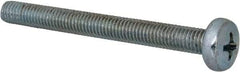 Value Collection - M5x0.80, 50mm Length Under Head Phillips Drive Machine Screw - Pan Head, Grade 4.8 Steel, Zinc-Plated Finish, Without Washer - USA Tool & Supply