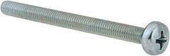 Value Collection - M5x0.80, 60mm Length Under Head Phillips Drive Machine Screw - Pan Head, Grade 4.8 Steel, Zinc-Plated Finish, Without Washer - USA Tool & Supply