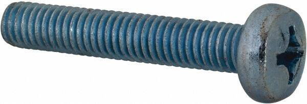 Value Collection - M6x1.00, 35mm Length Under Head Phillips Drive Machine Screw - Pan Head, Grade 4.8 Steel, Zinc-Plated Finish, Without Washer - USA Tool & Supply