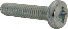 Value Collection - M8x1.25, 35mm Length Under Head Phillips Drive Machine Screw - Pan Head, Grade 4.8 Steel, Zinc-Plated Finish, Without Washer - USA Tool & Supply