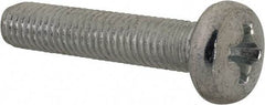 Value Collection - M8x1.25, 40mm Length Under Head Phillips Drive Machine Screw - Pan Head, Grade 4.8 Steel, Zinc-Plated Finish, Without Washer - USA Tool & Supply