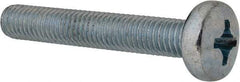 Value Collection - M8x1.25, 50mm Length Under Head Phillips Drive Machine Screw - Pan Head, Grade 4.8 Steel, Zinc-Plated Finish, Without Washer - USA Tool & Supply