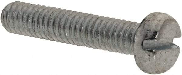 Value Collection - M2.5x0.45, 12mm Length Under Head Slotted Drive Machine Screw - Pan Head, Grade 4.8 Steel, Zinc-Plated Finish, Without Washer - USA Tool & Supply