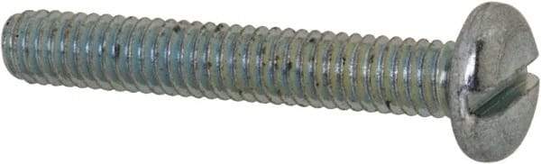 Value Collection - M2.5x0.45, 16mm Length Under Head Slotted Drive Machine Screw - Pan Head, Grade 4.8 Steel, Zinc-Plated Finish, Without Washer - USA Tool & Supply