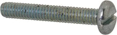 Value Collection - M2.5x0.45, 16mm Length Under Head Slotted Drive Machine Screw - Pan Head, Grade 4.8 Steel, Zinc-Plated Finish, Without Washer - USA Tool & Supply