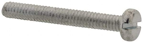 Value Collection - M2x0.40, 16mm Length Under Head Slotted Drive Machine Screw - Pan Head, Grade 4.8 Steel, Zinc-Plated Finish, Without Washer - USA Tool & Supply