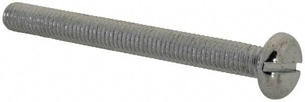 Value Collection - M5x0.80, 50mm Length Under Head Slotted Drive Machine Screw - Pan Head, Grade 4.8 Steel, Zinc-Plated Finish, Without Washer - USA Tool & Supply
