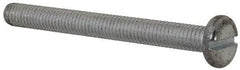Value Collection - M6x1.00, 60mm Length Under Head Slotted Drive Machine Screw - Pan Head, Grade 4.8 Steel, Zinc-Plated Finish, Without Washer - USA Tool & Supply