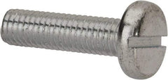 Value Collection - M8x1.25, 30mm Length Under Head Slotted Drive Machine Screw - Pan Head, Grade 4.8 Steel, Zinc-Plated Finish, Without Washer - USA Tool & Supply