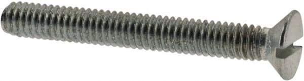 Value Collection - M2.5x0.45, 20mm OAL Slotted Drive Machine Screw - Flat Head, Grade 4.8 Steel, Zinc-Plated Finish, Without Washer - USA Tool & Supply