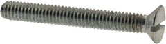 Value Collection - M2.5x0.45, 20mm OAL Slotted Drive Machine Screw - Flat Head, Grade 4.8 Steel, Zinc-Plated Finish, Without Washer - USA Tool & Supply