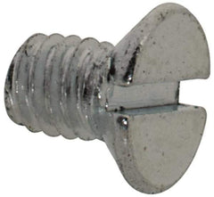 Value Collection - M2.5x0.45, 4mm OAL Slotted Drive Machine Screw - Flat Head, Grade 4.8 Steel, Zinc-Plated Finish, Without Washer - USA Tool & Supply