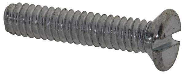 Value Collection - M2x0.40, 10mm OAL Slotted Drive Machine Screw - Flat Head, Grade 4.8 Steel, Zinc-Plated Finish, Without Washer - USA Tool & Supply