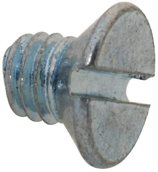 Value Collection - M3x0.50, 4mm OAL Slotted Drive Machine Screw - Flat Head, Grade 4.8 Steel, Zinc-Plated Finish, Without Washer - USA Tool & Supply