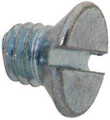 Value Collection - M3x0.50, 4mm OAL Slotted Drive Machine Screw - Flat Head, Grade 4.8 Steel, Zinc-Plated Finish, Without Washer - USA Tool & Supply