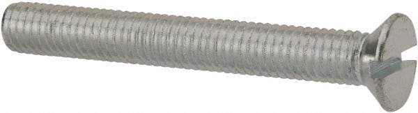 Value Collection - M5x0.80, 40mm OAL Slotted Drive Machine Screw - Flat Head, Grade 4.8 Steel, Zinc-Plated Finish, Without Washer - USA Tool & Supply