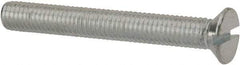 Value Collection - M5x0.80, 40mm OAL Slotted Drive Machine Screw - Flat Head, Grade 4.8 Steel, Zinc-Plated Finish, Without Washer - USA Tool & Supply