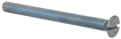 Value Collection - M5x0.80, 60mm OAL Slotted Drive Machine Screw - Flat Head, Grade 4.8 Steel, Zinc-Plated Finish, Without Washer - USA Tool & Supply