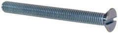 Value Collection - M6x1.00, 60mm OAL Slotted Drive Machine Screw - Flat Head, Grade 4.8 Steel, Zinc-Plated Finish, Without Washer - USA Tool & Supply