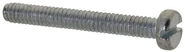 Value Collection - M2x0.40, 16mm Length Under Head Slotted Drive Machine Screw - Cheese Head, Grade 4.8 Steel, Zinc-Plated Finish, Without Washer - USA Tool & Supply