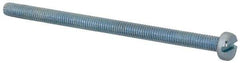 Value Collection - M3x0.50, 50mm Length Under Head Slotted Drive Machine Screw - Cheese Head, Grade 4.8 Steel, Zinc-Plated Finish, Without Washer - USA Tool & Supply