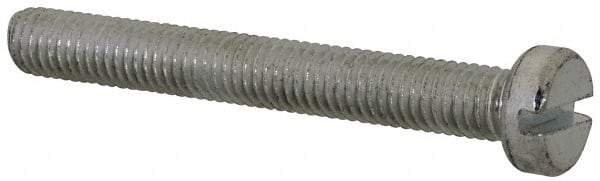 Value Collection - M5x0.80, 40mm Length Under Head Slotted Drive Machine Screw - Cheese Head, Grade 4.8 Steel, Zinc-Plated Finish, Without Washer - USA Tool & Supply