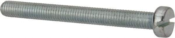 Value Collection - M5x0.80, 50mm Length Under Head Slotted Drive Machine Screw - Cheese Head, Grade 4.8 Steel, Zinc-Plated Finish, Without Washer - USA Tool & Supply
