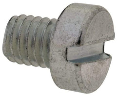 Value Collection - M5x0.80, 6mm Length Under Head Slotted Drive Machine Screw - Cheese Head, Grade 4.8 Steel, Zinc-Plated Finish, Without Washer - USA Tool & Supply
