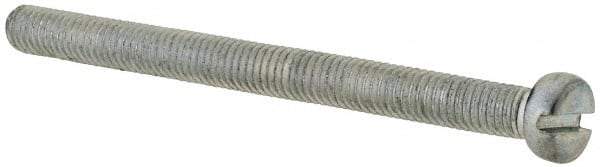 Value Collection - M5x0.80, 60mm Length Under Head Slotted Drive Machine Screw - Cheese Head, Grade 4.8 Steel, Zinc-Plated Finish, Without Washer - USA Tool & Supply