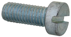 Value Collection - M8x1.25, 20mm Length Under Head Slotted Drive Machine Screw - Cheese Head, Grade 4.8 Steel, Zinc-Plated Finish, Without Washer - USA Tool & Supply
