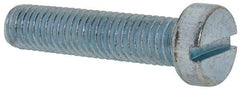 Value Collection - M8x1.25, 35mm Length Under Head Slotted Drive Machine Screw - Cheese Head, Grade 4.8 Steel, Zinc-Plated Finish, Without Washer - USA Tool & Supply