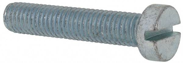 Value Collection - M8x1.25, 40mm Length Under Head Slotted Drive Machine Screw - Cheese Head, Grade 4.8 Steel, Zinc-Plated Finish, Without Washer - USA Tool & Supply