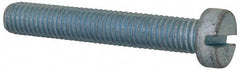Value Collection - M8x1.25, 50mm Length Under Head Slotted Drive Machine Screw - Cheese Head, Grade 4.8 Steel, Zinc-Plated Finish, Without Washer - USA Tool & Supply