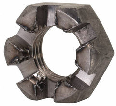 Value Collection - 5/16-24 UNF Grade 2 Steel Slotted Locknut - 1/2" Width Across Flats, 17/64" High, Uncoated - USA Tool & Supply