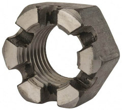 Value Collection - 2 - 4-1/2 UNC Grade 2 Steel Slotted Locknut - 3" Width Across Flats, 1-23/32" High, Uncoated - USA Tool & Supply