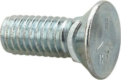 Value Collection - 3/8-16 UNC, 1" OAL, Steel Plow Bolt - Zinc-Plated Finish, Grade 5 - USA Tool & Supply
