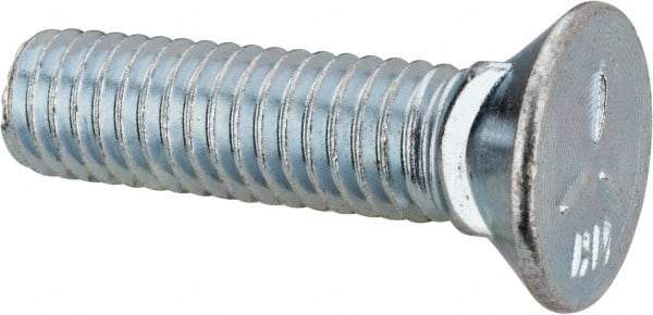 Value Collection - 3/8-16 UNC, 1-1/2" OAL, Steel Plow Bolt - Zinc-Plated Finish, Grade 5 - USA Tool & Supply