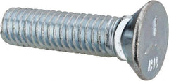 Value Collection - 3/8-16 UNC, 1-1/2" OAL, Steel Plow Bolt - Zinc-Plated Finish, Grade 5 - USA Tool & Supply