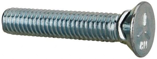 Value Collection - 3/8-16 UNC, 2" OAL, Steel Plow Bolt - Zinc-Plated Finish, Grade 5 - USA Tool & Supply